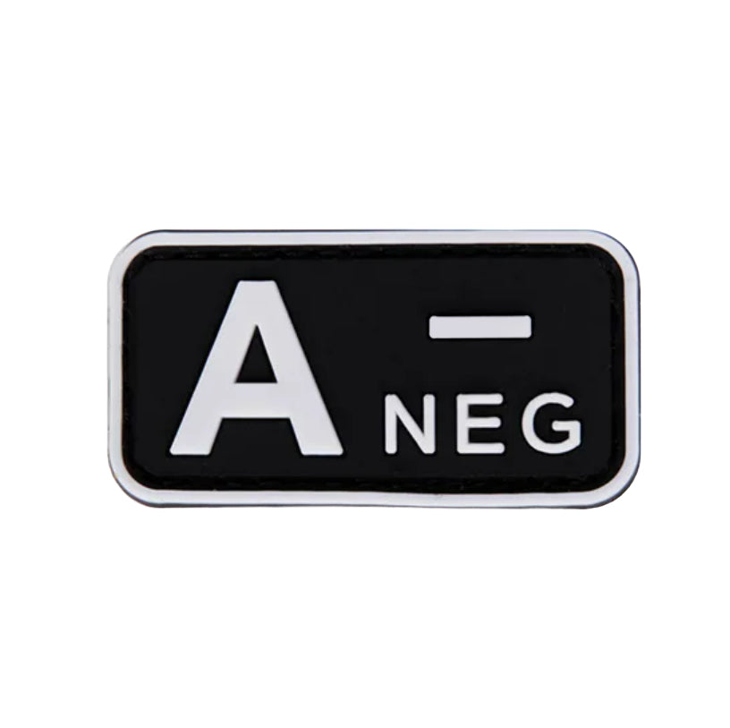 Patch Tipo Sanguíneo (A+, B+, AB+, O+, A-, B-, AB-, O-) Preto
