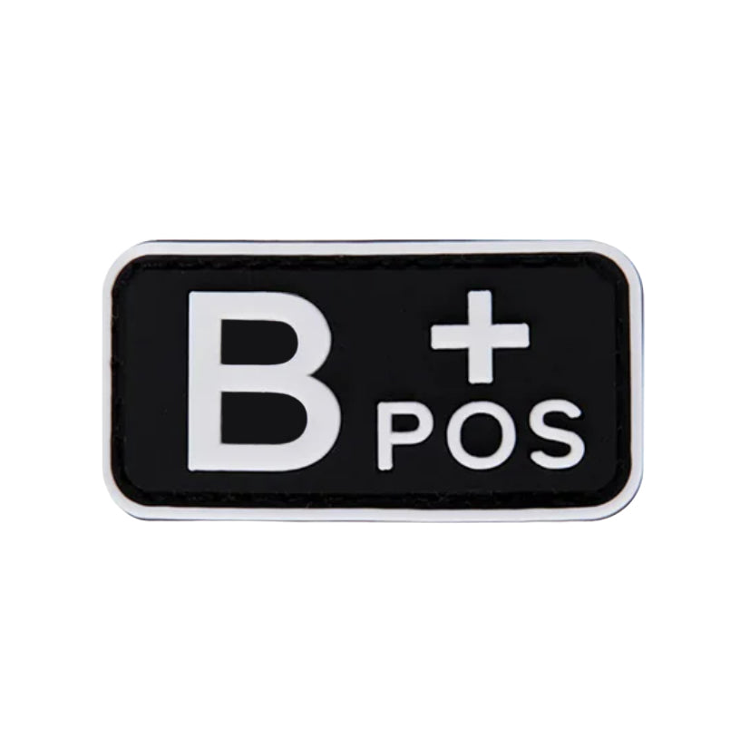 Patch Tipo Sanguíneo (A+, B+, AB+, O+, A-, B-, AB-, O-) Preto