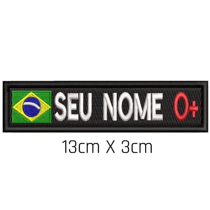 Patch Personalizável Brasil + Tipo Sanguíneo